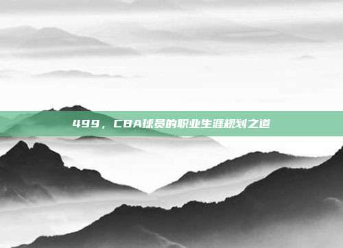 499，CBA球员的职业生涯规划之道