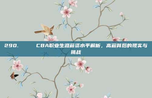 290. 🔔 CBA职业生涯薪资水平解析，高薪背后的现实与挑战